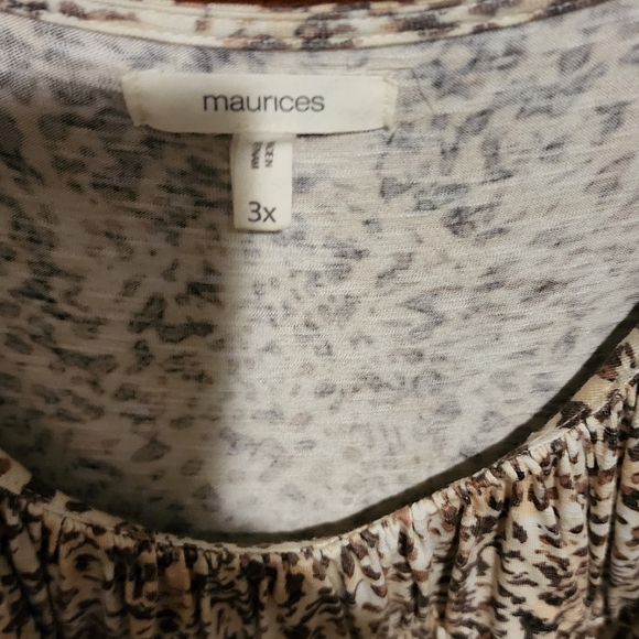 Maurice's Leopard Print Short Flutter Sleeve Top. Size 3x - Picture 3 of 5